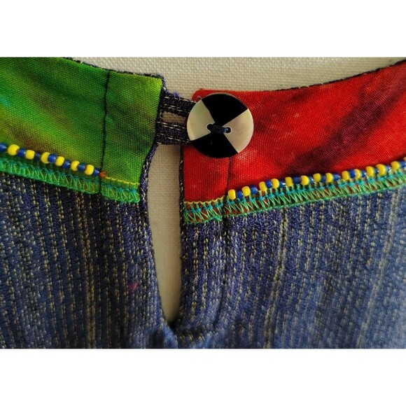 Surya II Blouse Size XL Purple Beaded Neckline Short Sleeve Rayon - Picture 10 of 12